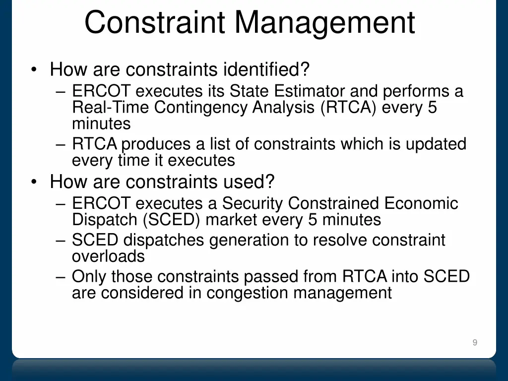 constraint management