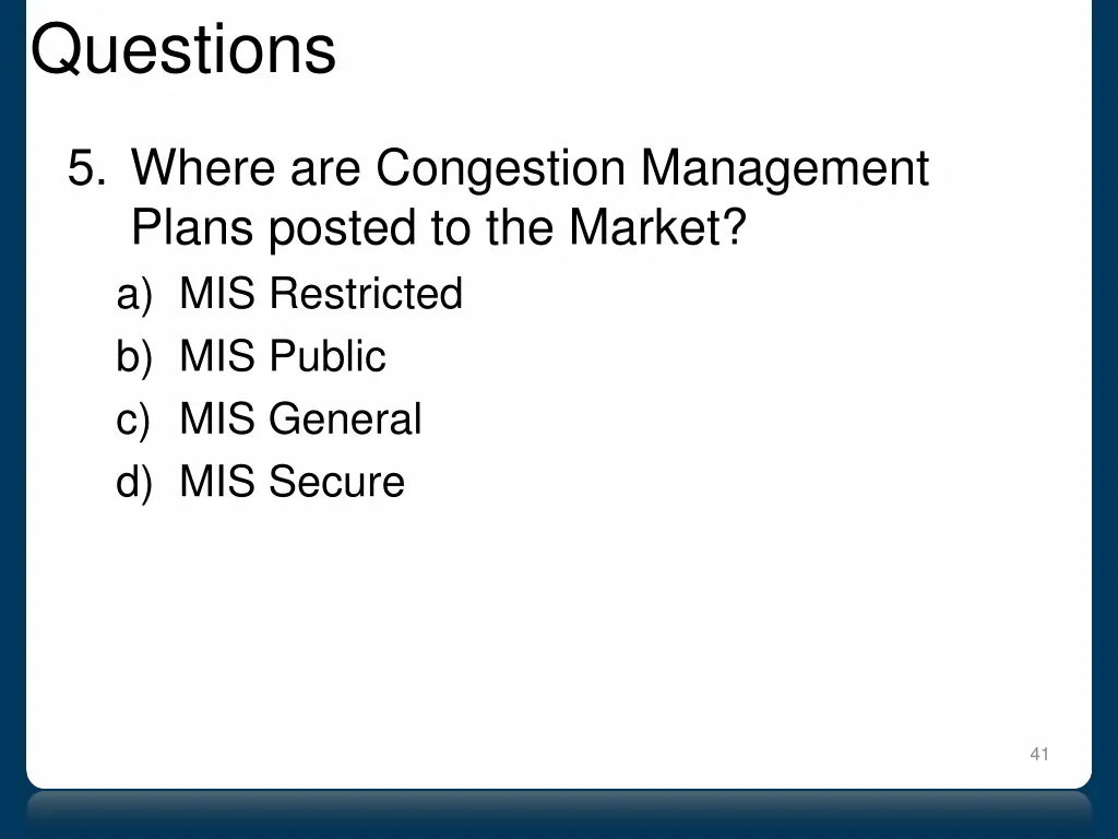 questions 5