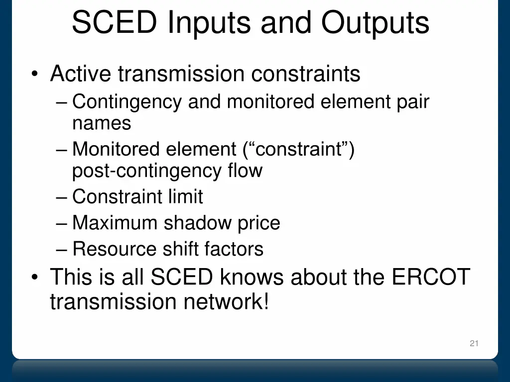 sced inputs and outputs 1