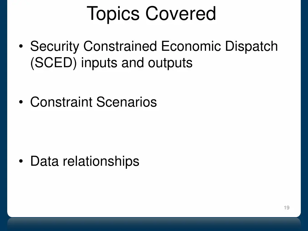topics covered