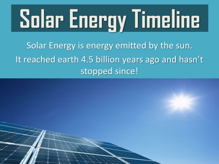 solar energy timeline