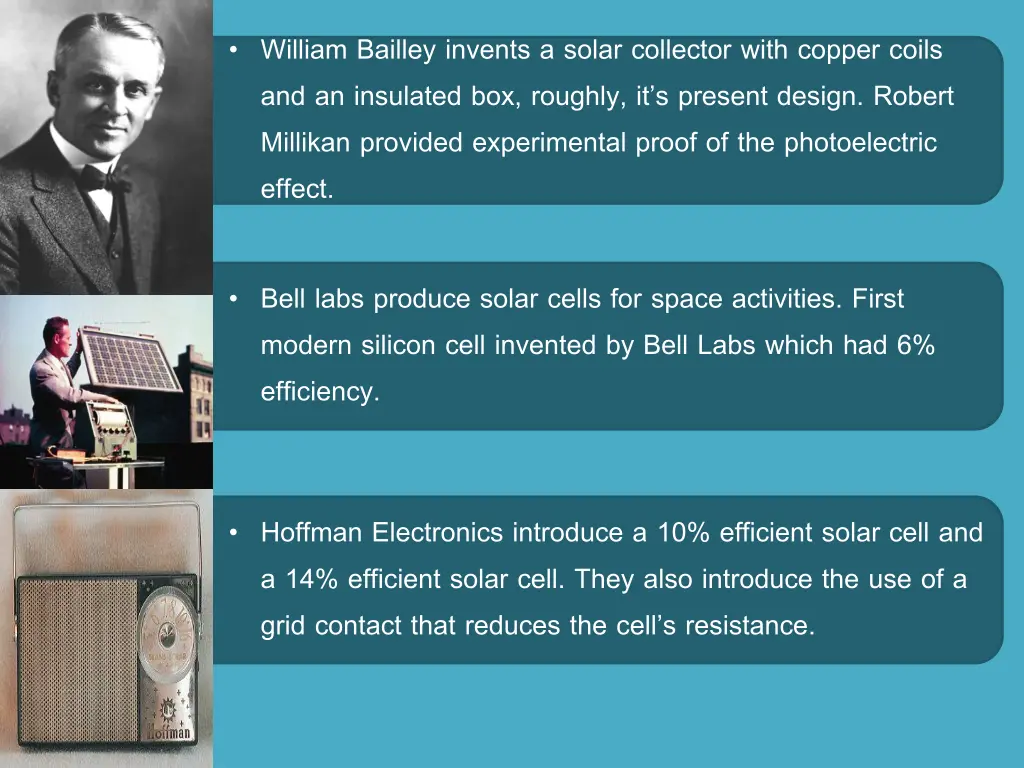 william bailley invents a solar collector with