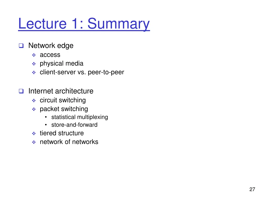 lecture 1 summary