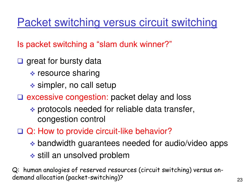 packet switching versus circuit switching 1