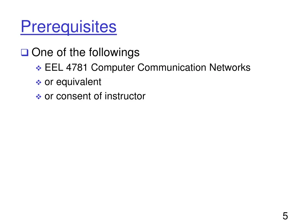 prerequisites