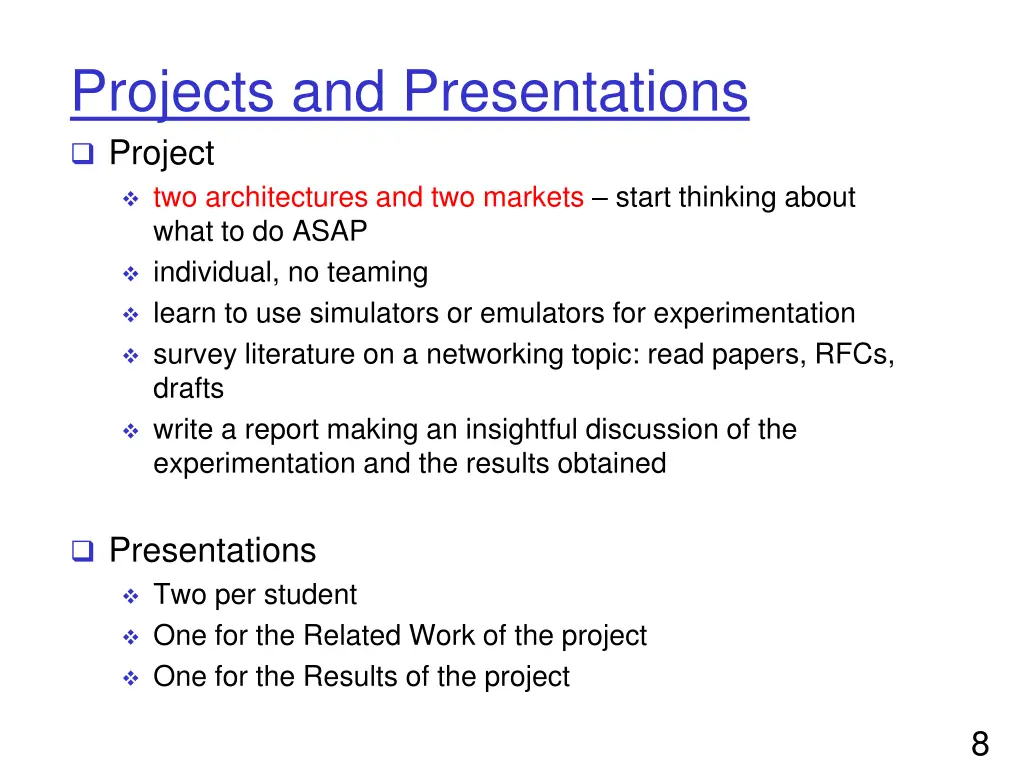 projects and presentations project