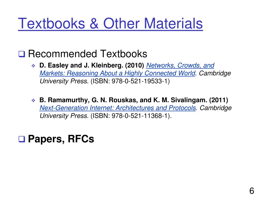 textbooks other materials