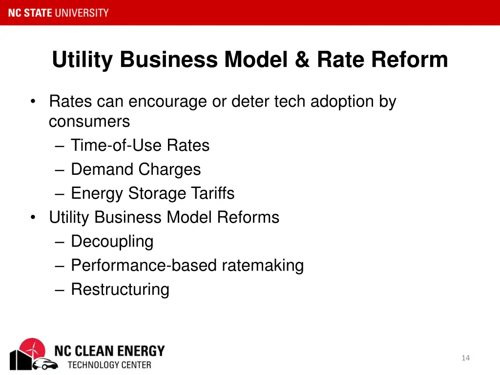 utility business model rate reform