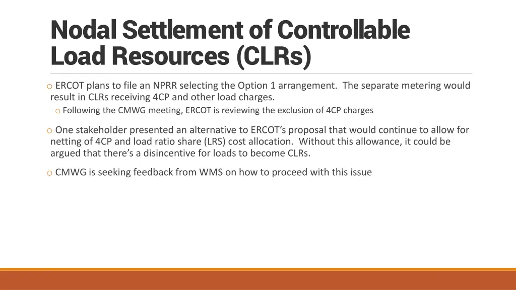 nodal settlement of controllable load resources 1