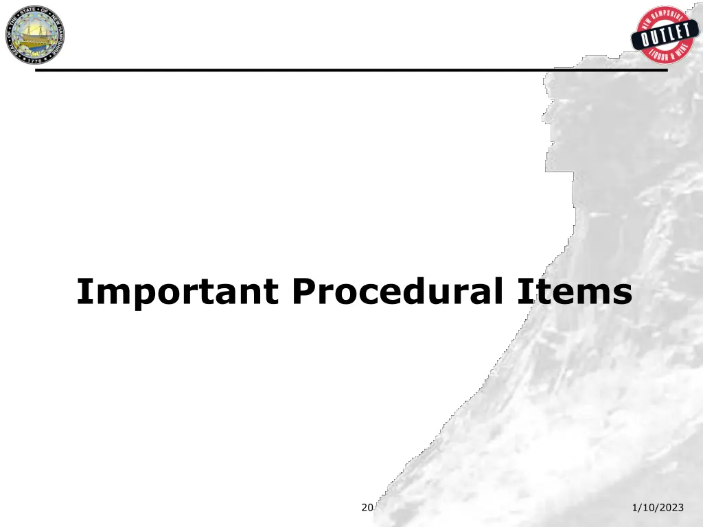 important procedural items