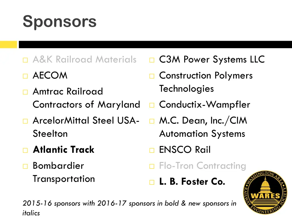 sponsors