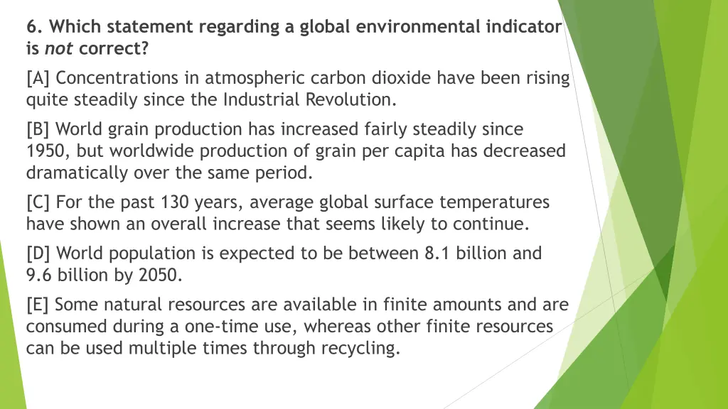 6 which statement regarding a global
