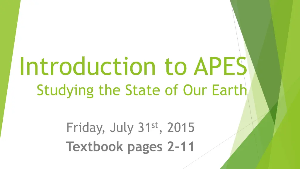 introduction to apes studying the state
