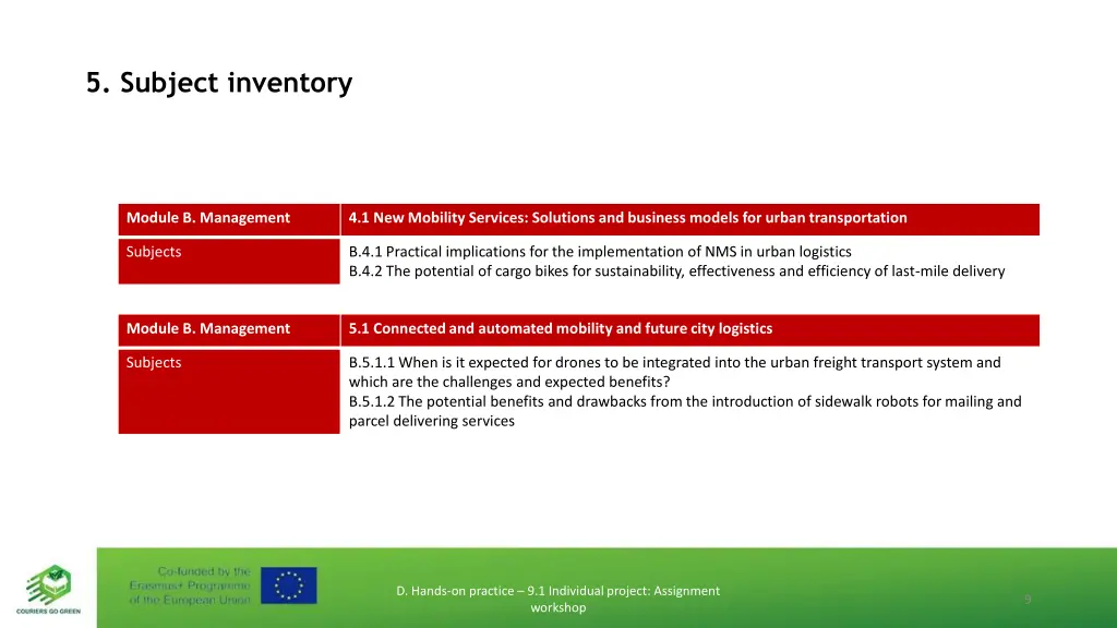 5 subject inventory 1
