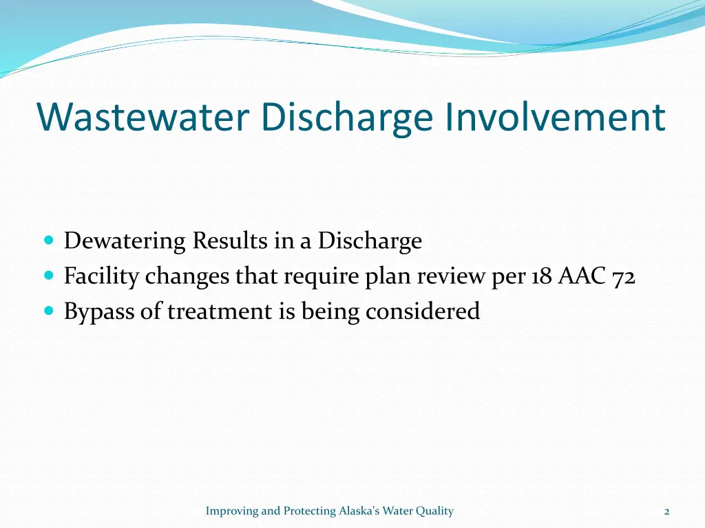 wastewater discharge involvement