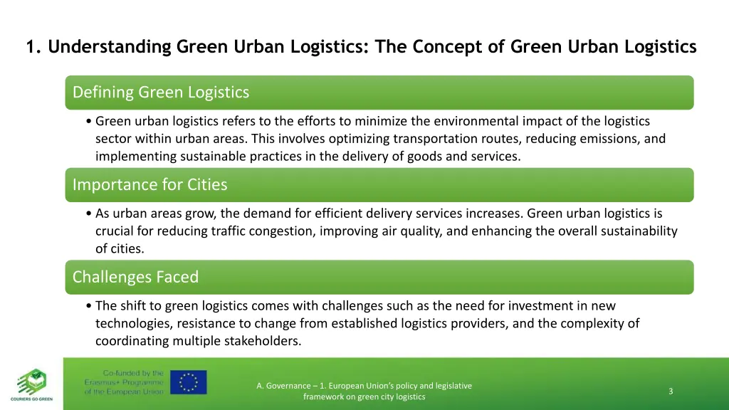 1 understanding green urban logistics the concept
