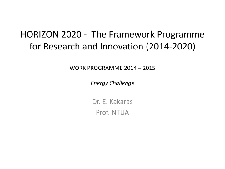 horizon 2020 the framework programme for research