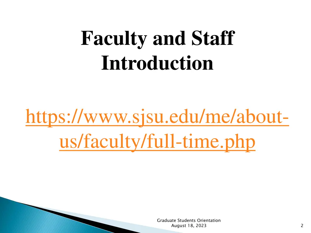 faculty and staff introduction