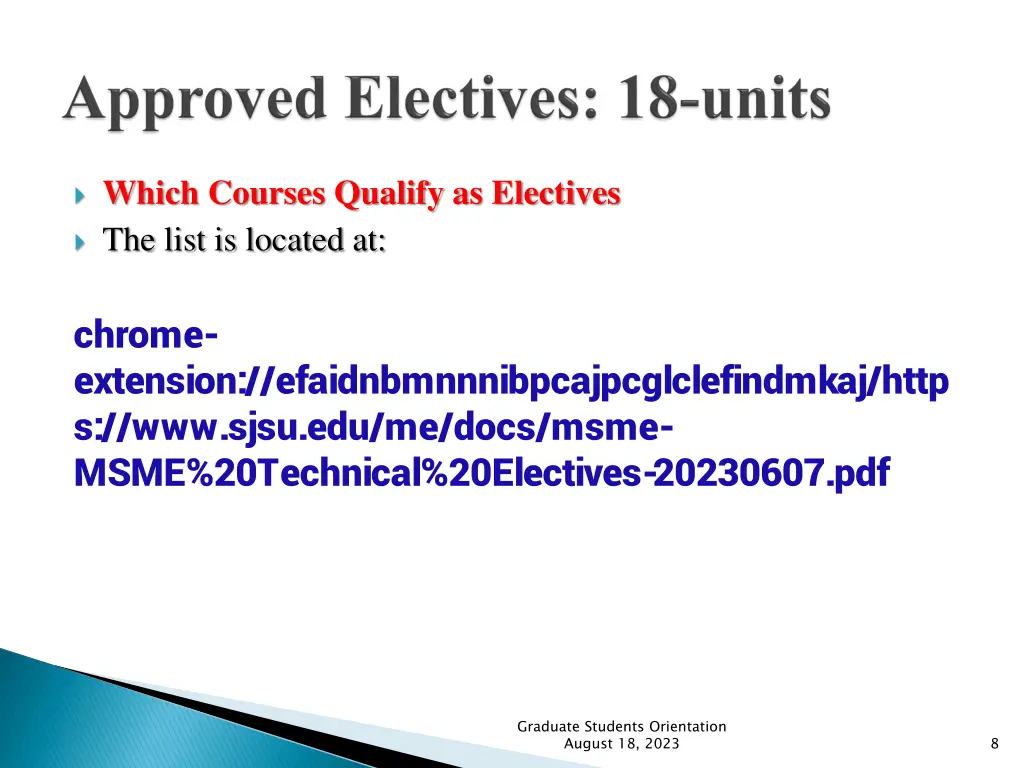 which courses qualify as electives the list
