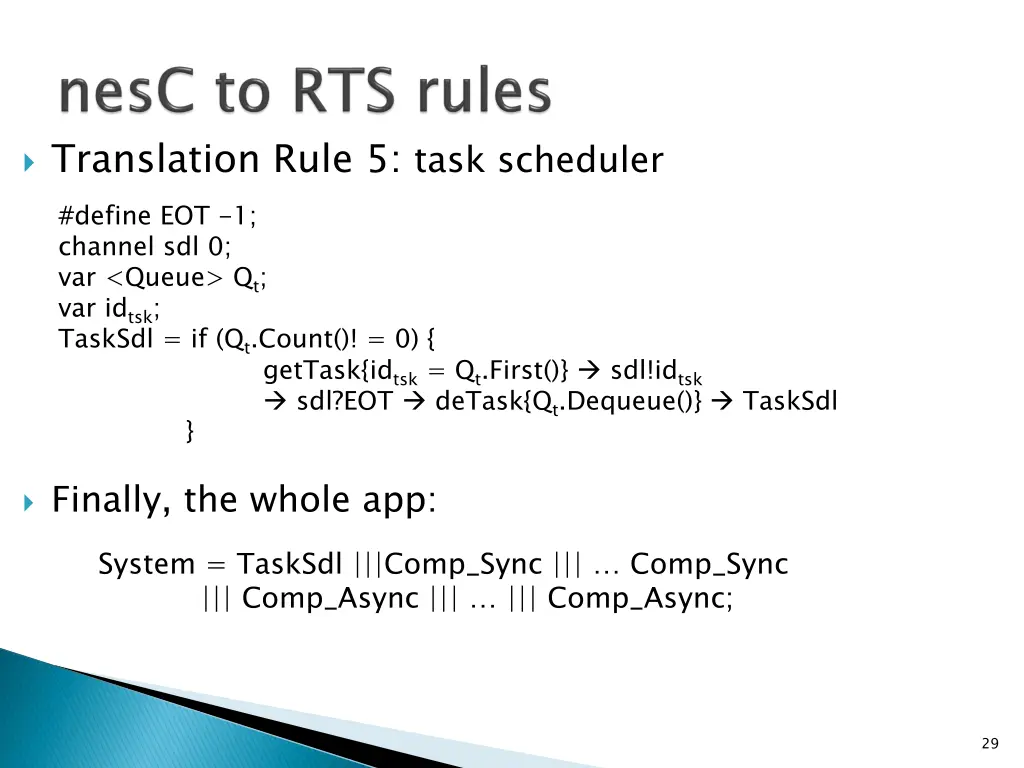 translation rule 5 task scheduler define 1