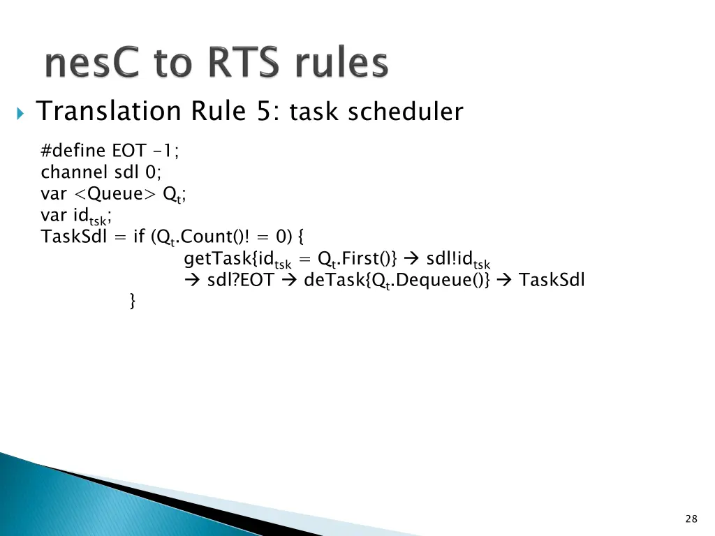 translation rule 5 task scheduler define