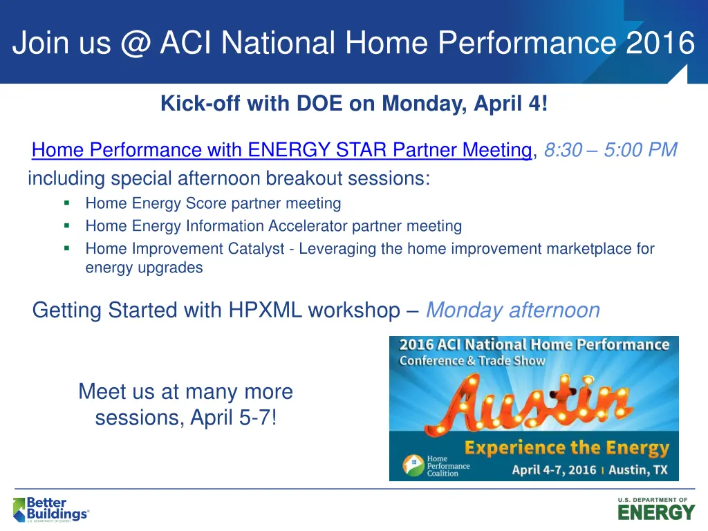 join us @ aci national home performance 2016