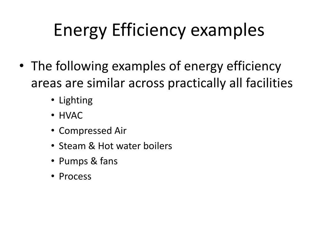 energy efficiency examples