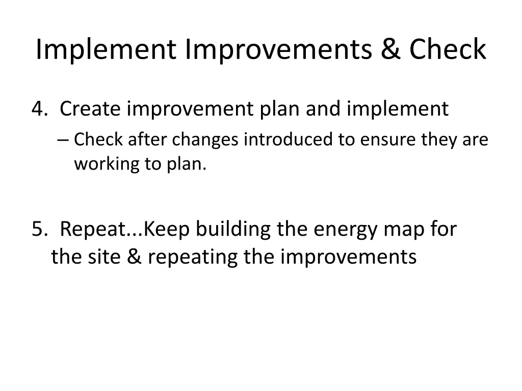 implement improvements check