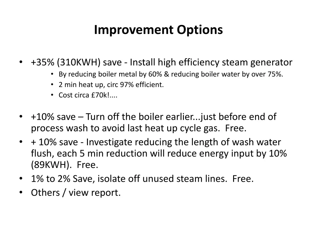 improvement options