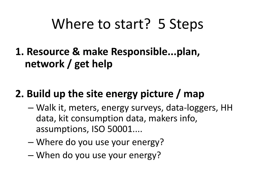 where to start 5 steps