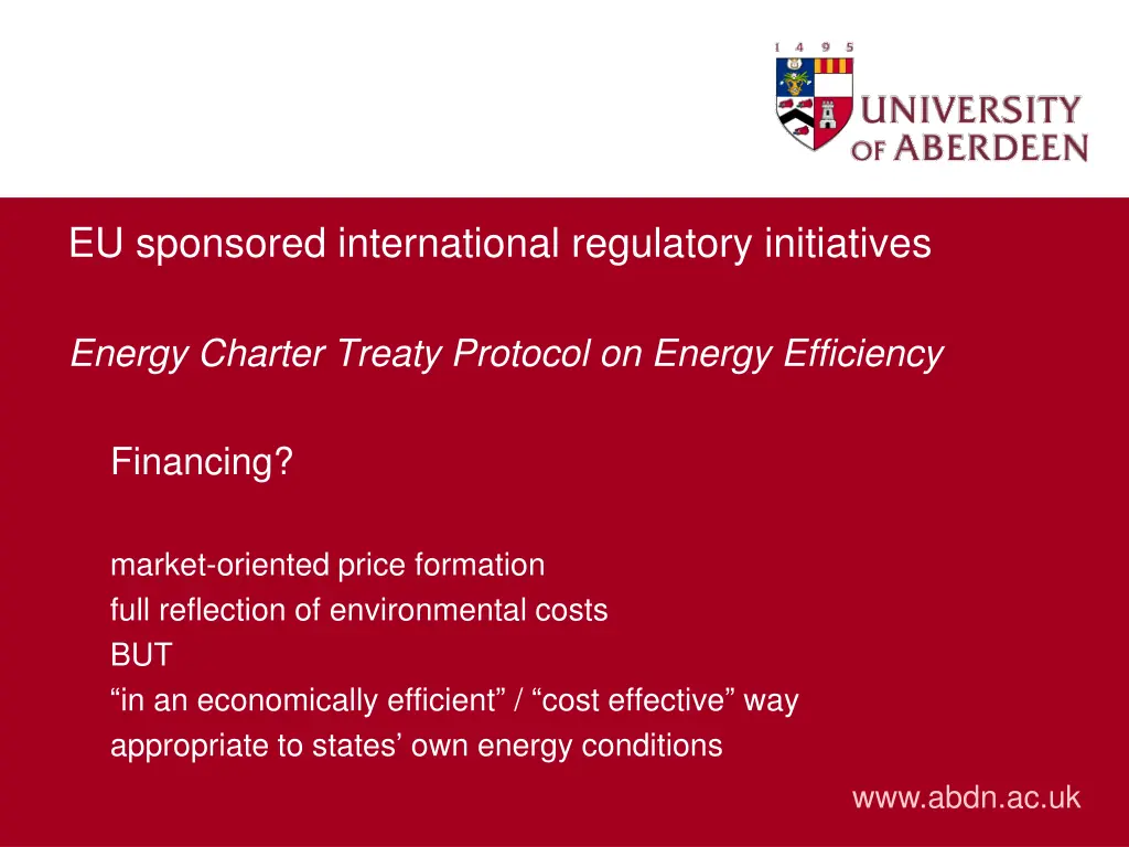 eu sponsored international regulatory initiatives