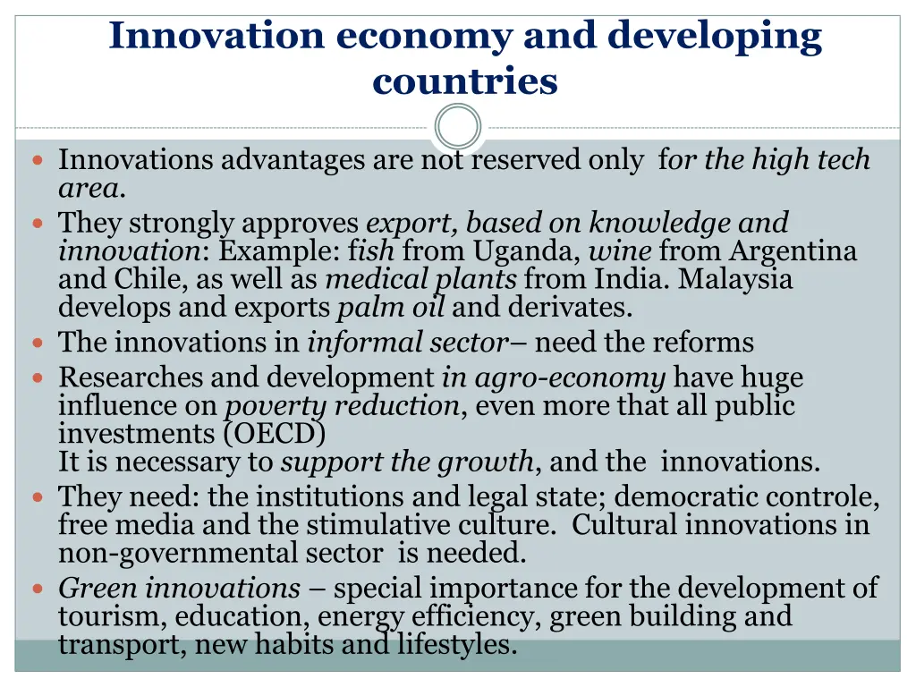 innovation economy and developing countries