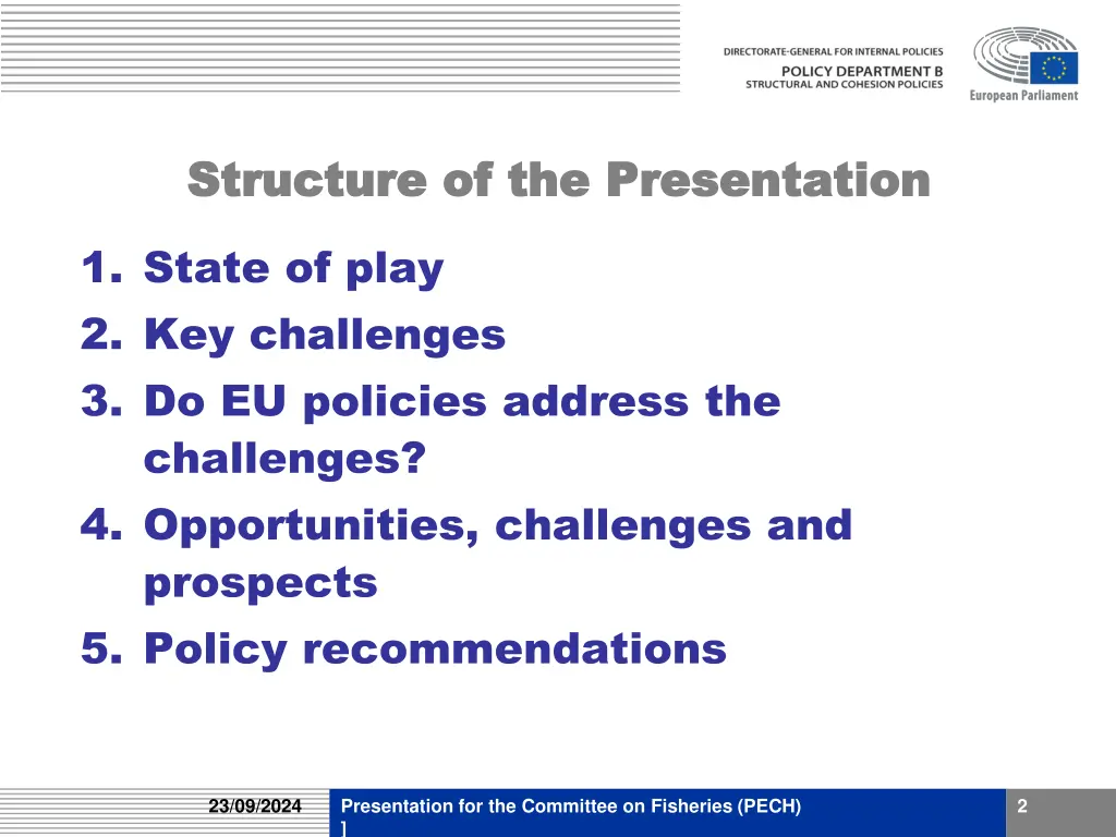 structure of the presentation structure
