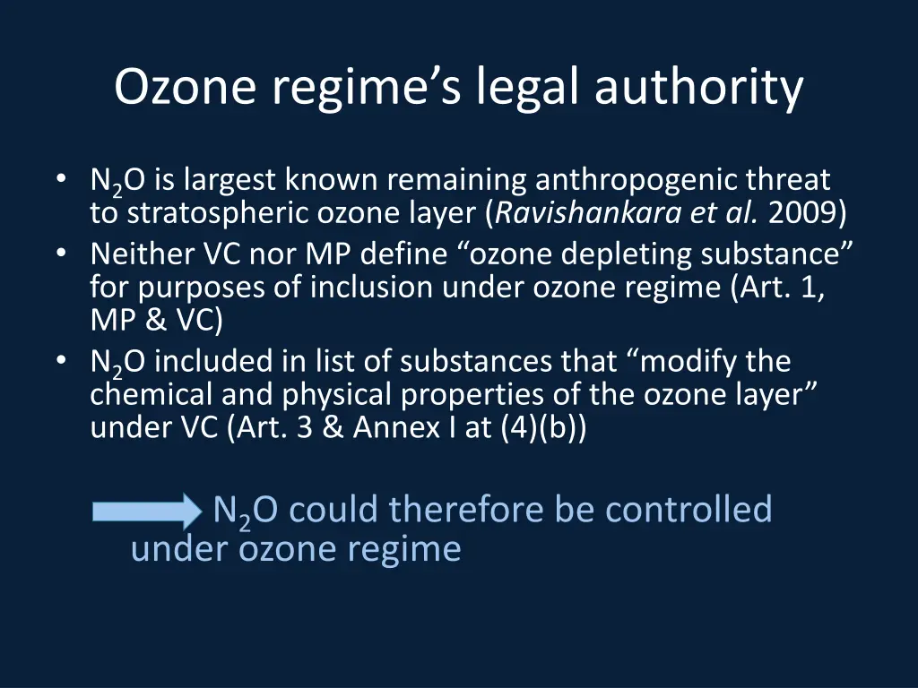 ozone regime s legal authority