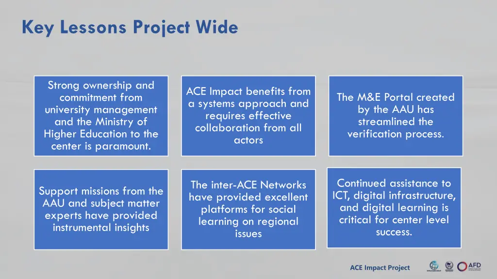 key lessons project wide