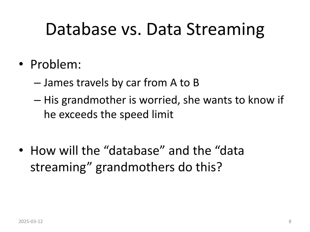 database vs data streaming