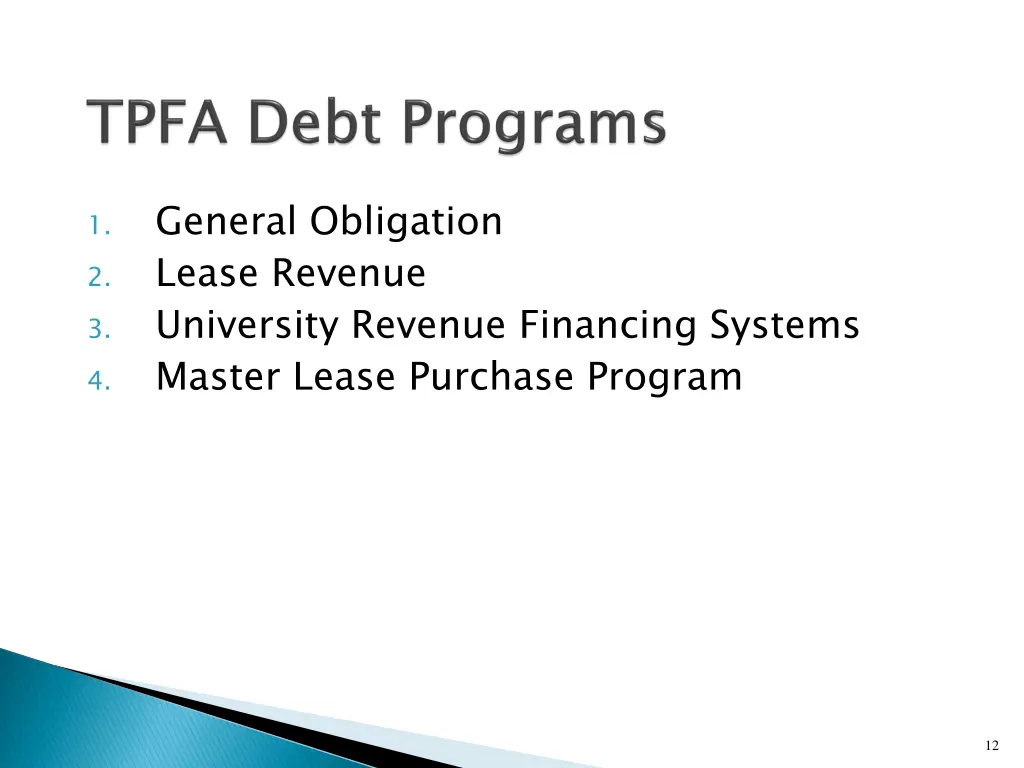 general obligation lease revenue university