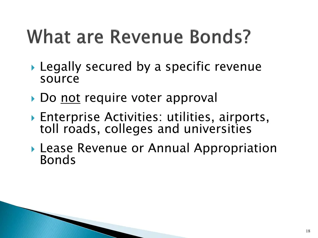 legally secured by a specific revenue source