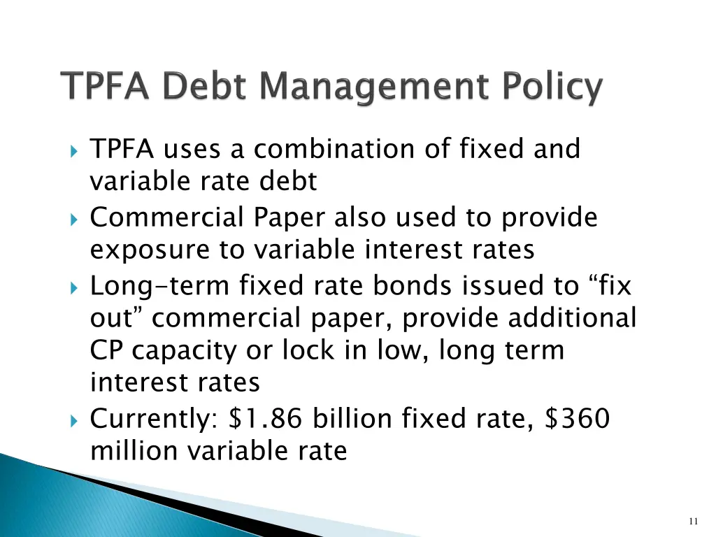 tpfa uses a combination of fixed and variable