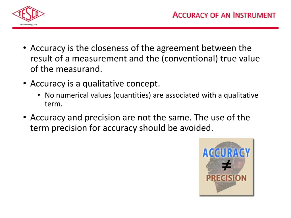a ccuracy of an i nstrument