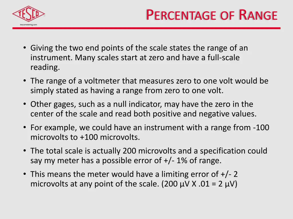 p ercentage of r ange