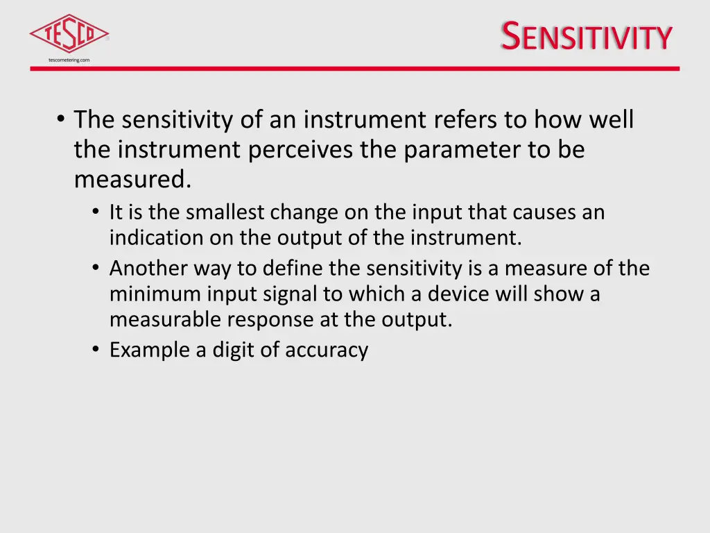 s ensitivity