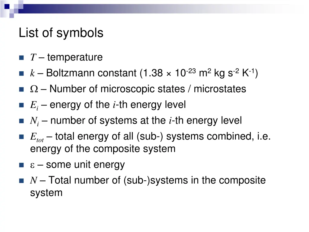 list of symbols