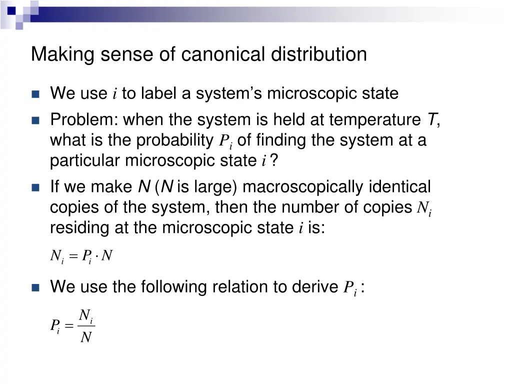 making sense of canonical distribution