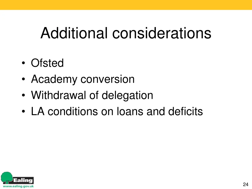 additional considerations