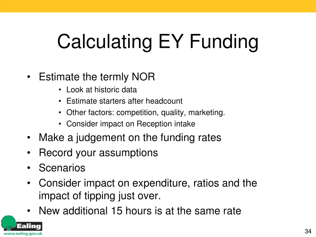 calculating ey funding