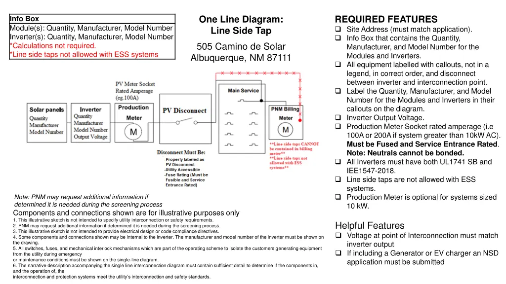 one line diagram line side tap 505 camino
