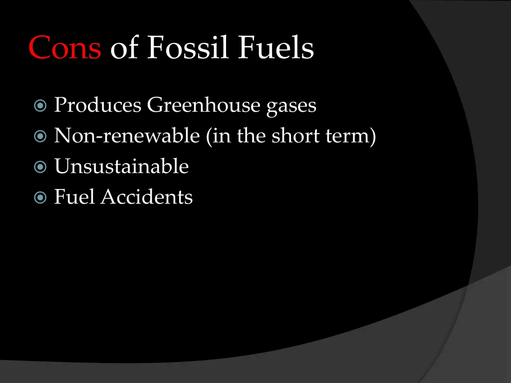 cons of fossil fuels