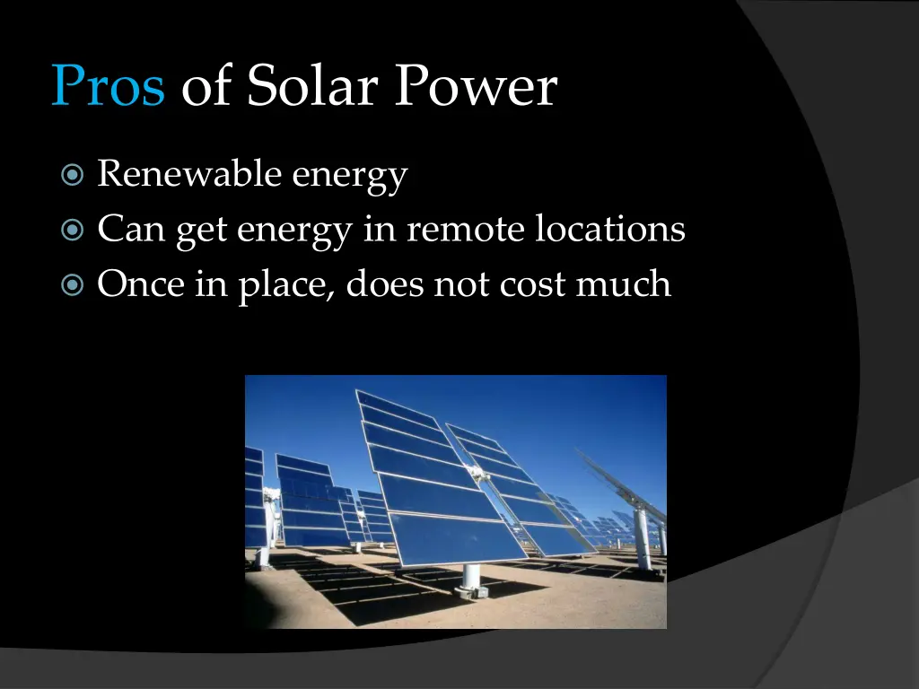 pros of solar power