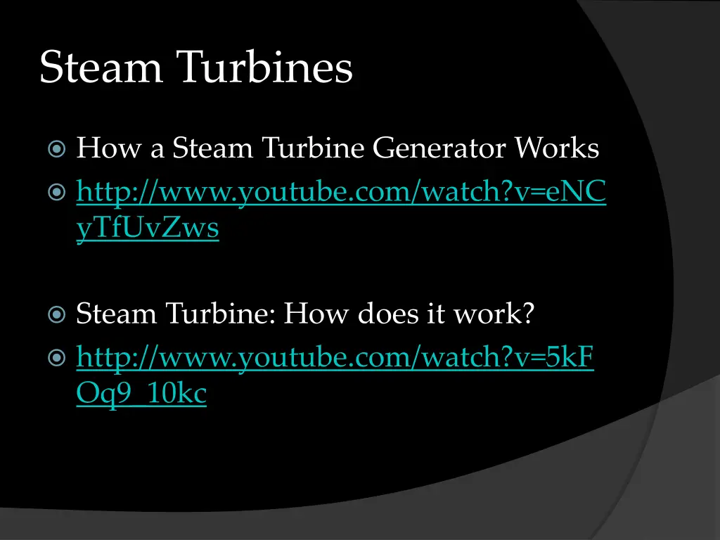 steam turbines